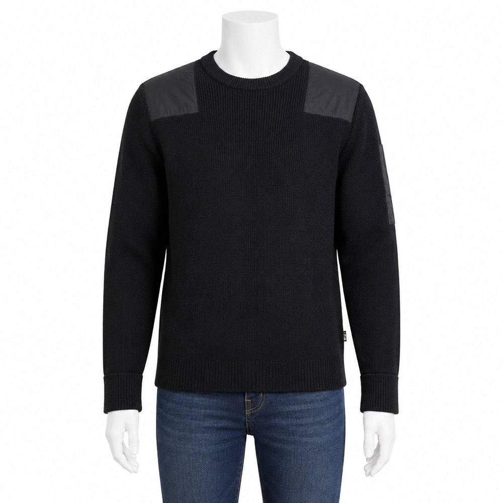 U.S. Army Wool Blend Military Commando Crewneck Sweater Blackโ Mens Small Knit